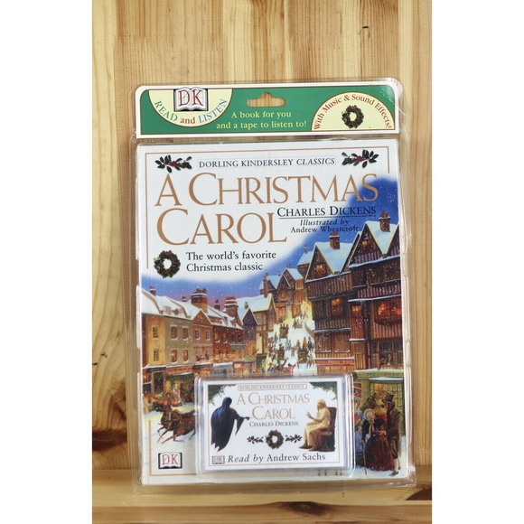 New A CHRISTMAS CAROL Book (WITH CASSETTE) DK READ AND LISTEN - Picture 1 of 2